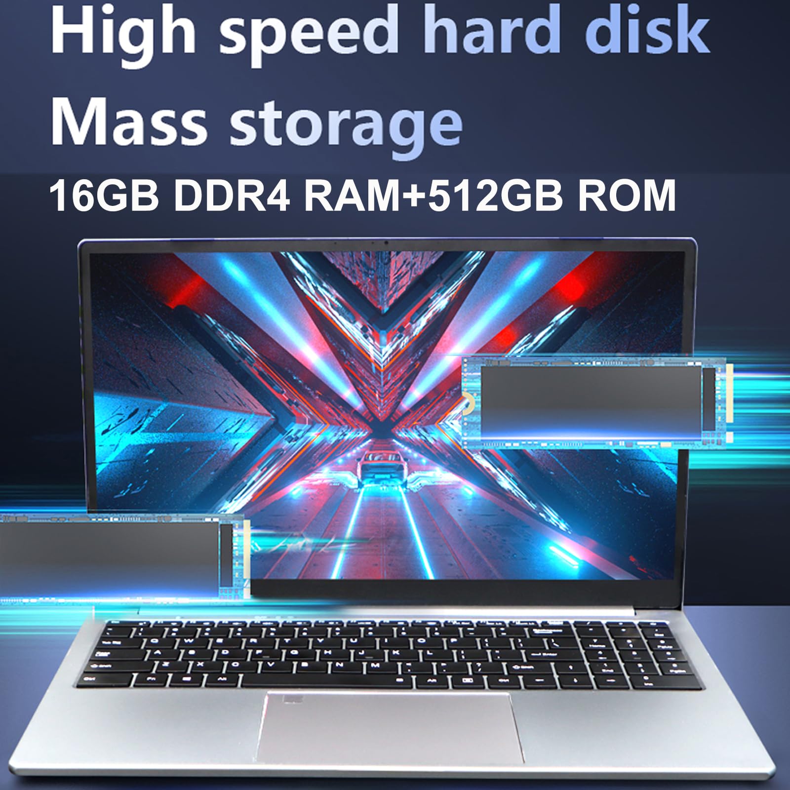 KUU Laptop 15.6 inch, Core I7-1185G7 CPU 16GB RAM 512GB SSD Iris